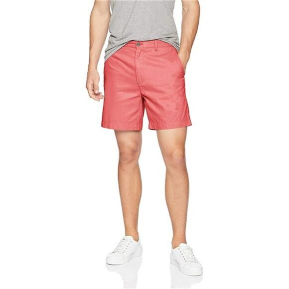 Men's Slim Fit Chino Shorts 7 Inch Cotton Twill Casual Khaki Summer Shorts - Picture 1 of 7